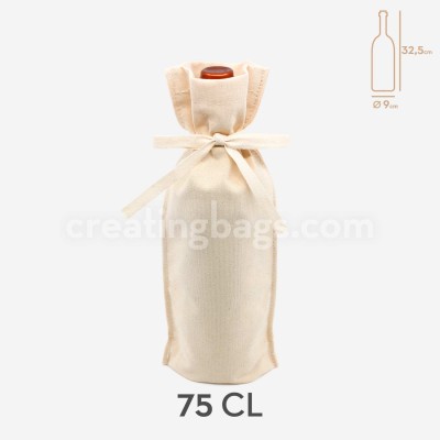 Tasche aus Baumwolle mit Kordel für Flaschen