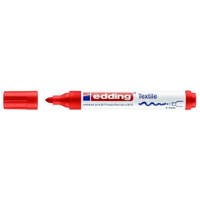 Markers to paint on cotton or jute Edding 4500 coarse tip red