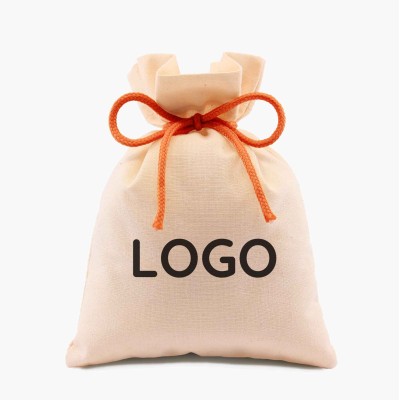Personalized fabric bag with colorful strings