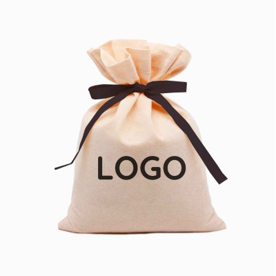 Bolsas personalizadas em tecido de algodão com fecho solto natural