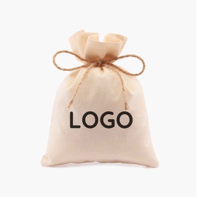 Bolsas personalizadas em tecido de algodão com fecho solto natural