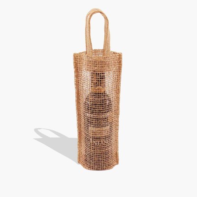 Jute bottle bags with grids