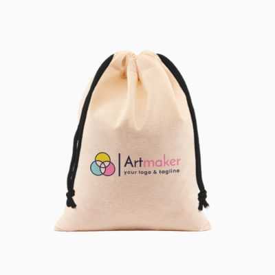Cotton bags with coloured strings