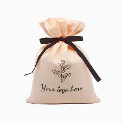 Personalised cotton sachet with natural loose closure