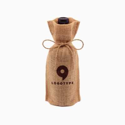 Jute bags for bottles with natural closure