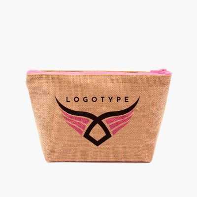 Jute toiletry bag with base