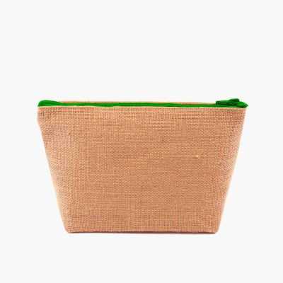 Jute toiletry bag with base