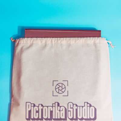 Bolsa de algodão personalizada com fecho natural