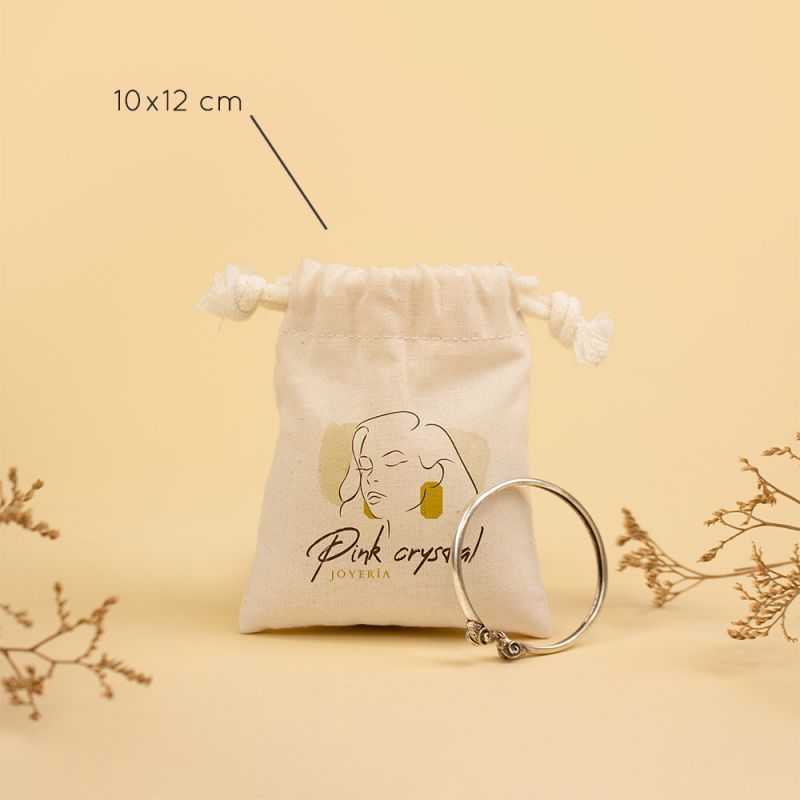 Personalised cotton pouch with natural closure