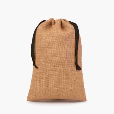 Personalised jute bag with natural zip
